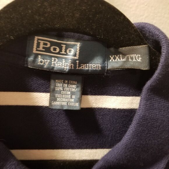 Polo Ralph Lauren Mens Blue/White Striped Polo Shirt Size XXL - Picture 2 of 8